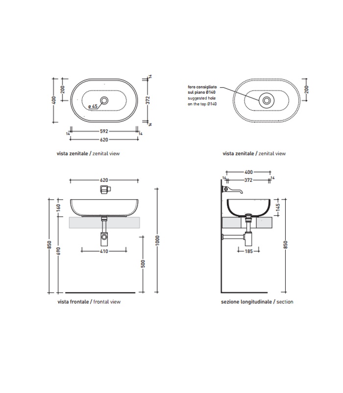 Flaminia Pass Washbasin Bertani