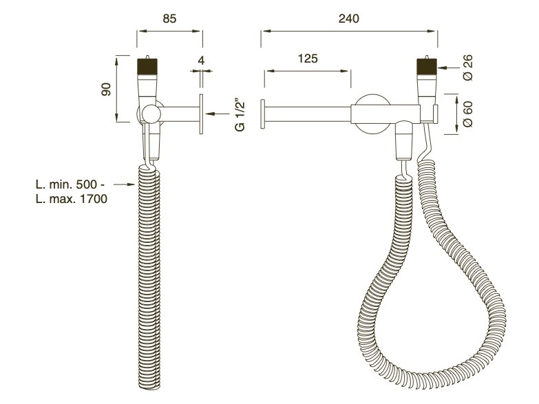 Cea, Stem Toilet roll holder + Water jet toilet cleaner Bertani