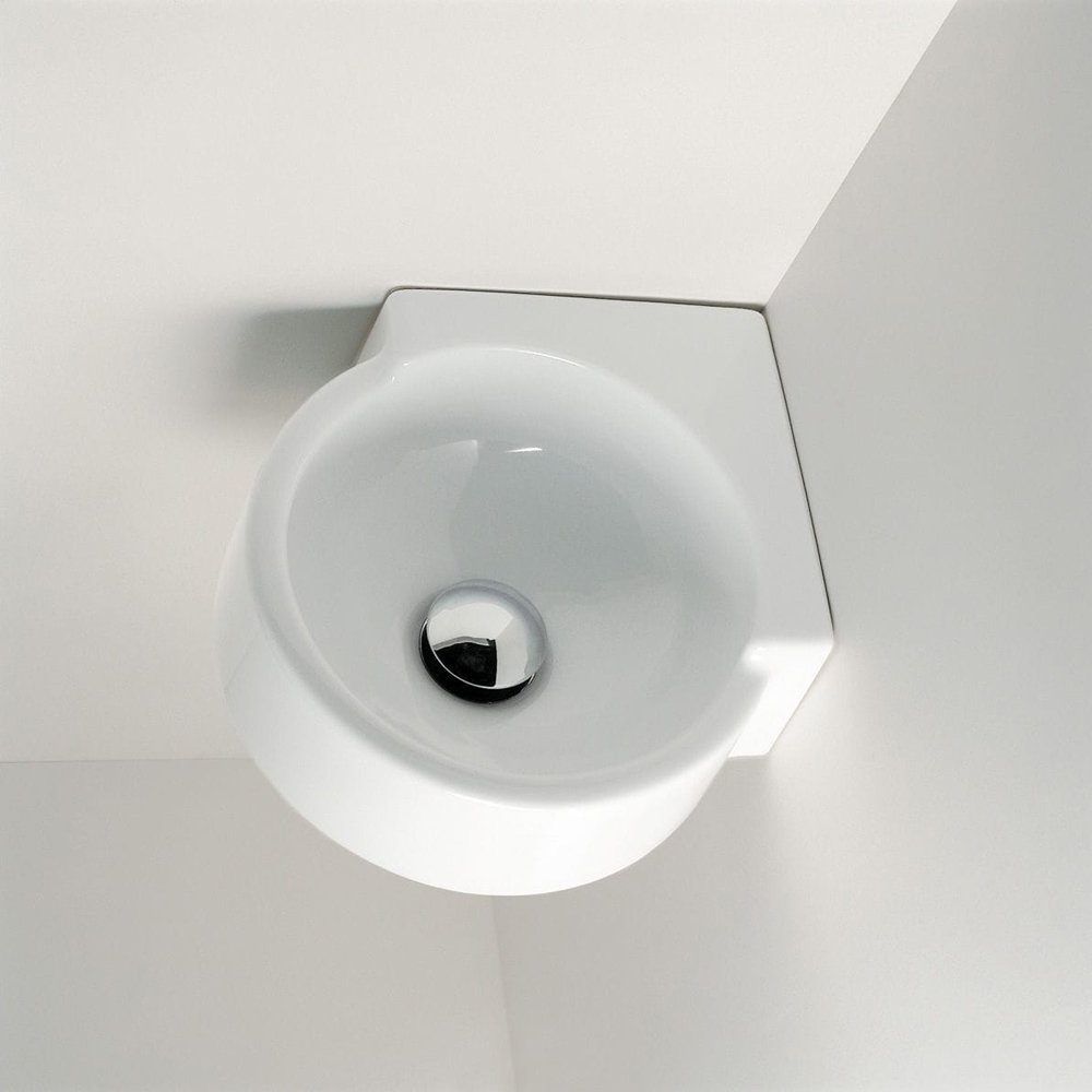 Flaminia 5059222 MINI TWIN 30 lavabo Ø 27 cm da appoggio, senza  troppopieno, colore bianco finitura lucido