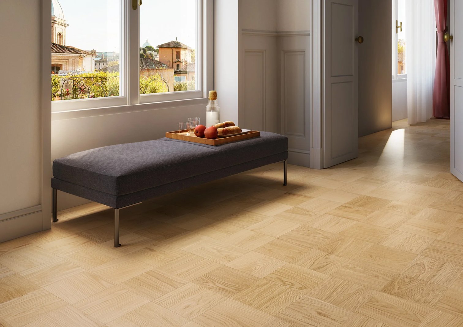 Woodco, Signature Quadrotte Rovere Crema Parquet