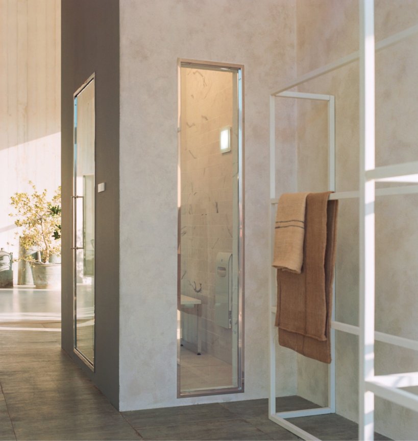 Effe, Spazioslide Shower door + Spazio window for Turkish bath