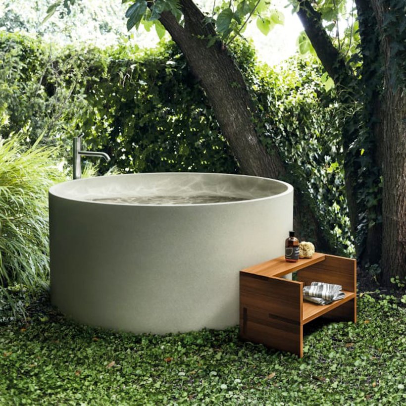 Agape, In-Out Cemento Bathtub  Diam. 130 cm