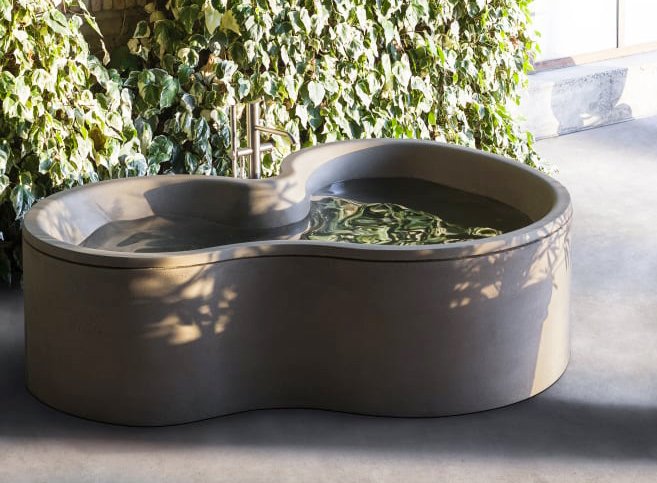 Agape, Free-standing DR Cemento bathtub in Cementoskin  190x140 cm