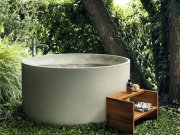 Agape, In-Out Cemento Bathtub  Diam. 130 cm