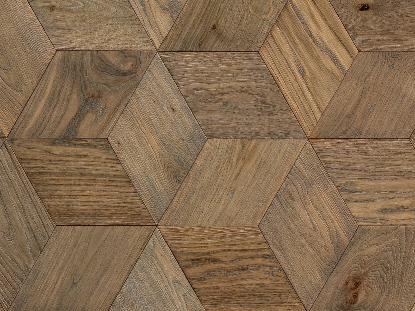 Woodco, Signature Spina per esagono Rovere Terra d'Ombra Parquet 